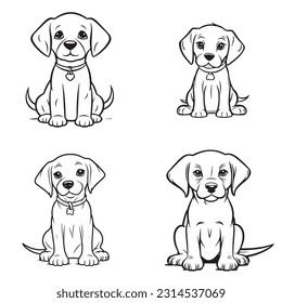 Black and white coloring pages Animals for kids, simple lines, vector , cute Animals, easy coloring pages, for kids , thick lines, low detail, outline