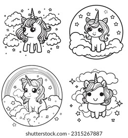 Black and white coloring pages Animals for kids, simple lines, vector , cute Animals, easy coloring pages, for kids , thick lines, low detail, outline