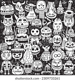 Black and white coloring pages Halloween for kids, simple lines, vector , cute Halloween, Boo!, Halloween Background