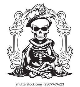 Black and white coloring pages Halloween for kids, simple lines, vector , cute Halloween, Boo!, Halloween Background