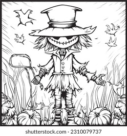 Black and white coloring pages Halloween for kids, simple lines, vector , cute Halloween, Boo!, Halloween Background