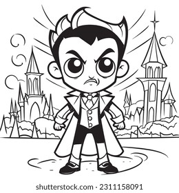 Black and white coloring pages Halloween for kids, simple lines, vector , cute Halloween, Boo!, Halloween Background