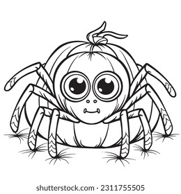 Black and white coloring pages Halloween for kids, simple lines, vector , cute Halloween, Boo!, Halloween Background
