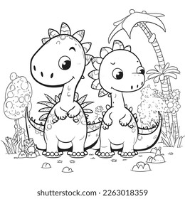 Black and white coloring pages for kids, simple lines, cartoon style, happy, cute, funny, many things in the world