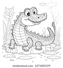 Black and white coloring pages for kids, simple lines, cartoon style, happy, cute, funny, many things in the world