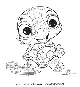 Black and white coloring pages for kids, simple lines, cartoon style, happy, cute, funny, animal in the world