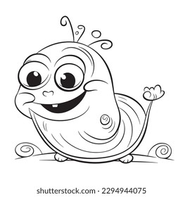 Black and white coloring pages for kids, simple lines, cartoon style, happy, cute, funny, animal in the world