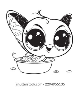 Black and white coloring pages for kids, simple lines, cartoon style, happy, cute, funny, animal in the world