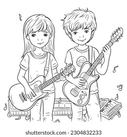 Black and white coloring pages for kids, simple lines, cartoon style, happy, cute, funny, The drawings in the children's coloring book 