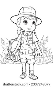 Black and white coloring pages for kids, simple lines, cartoon style, happy, cute, funny, The drawings in the children's coloring book 