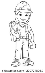 Black and white coloring pages for kids, simple lines, cartoon style, happy, cute, funny, The drawings in the children's coloring book 