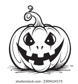 Black and white coloring pages ,Pumpkin ,Halloween for kids, simple lines, vector , cute Halloween, Boo!, Halloween Background