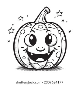 Black and white coloring pages ,Pumpkin ,Halloween for kids, simple lines, vector , cute Halloween, Boo!, Halloween Background