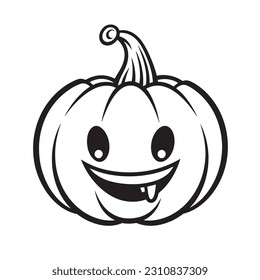 Black and white coloring pages ,Pumpkin ,Halloween for kids, simple lines, vector , cute Halloween, Boo!, Halloween Background