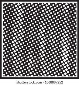 Black and white colors comic abstract Halftone Square Frame Background, vector illustration  for carpet, rug, scarf, pillow, wall poster 