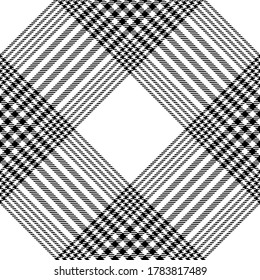 Black and white colors diagonal modern tartan plaid Scottish seamless pattern.Texture from plaid,tablecloths, clothes, shirts, dresses, jacket, skirt, paper, blankets and other textile products. 