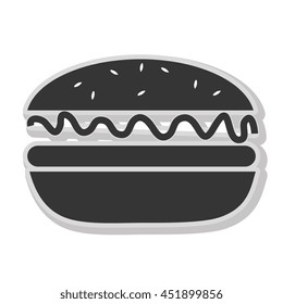 in black and white colors isolated flat icon, vector illustration.