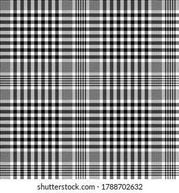 Black and White colors modern Glen plaid Scottish seamless pattern.Texture from plaid,tablecloths, clothes, shirts, dresses, jacket, skirt, paper, blankets and other textile products.