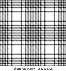 Black, white colors modern glen plaid Scottish seamless pattern.Texture from plaid,tablecloths, clothes, shirts, dress, jacket, skirt, paper, blankets and other textile products.