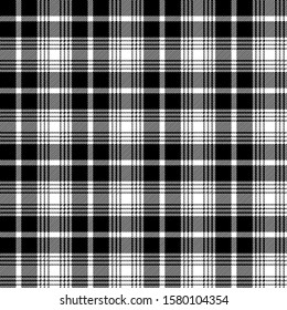 Black and White colors tartan plaid Scottish seamless pattern.Texture from tartan, plaid, tablecloths, clothes, shirts, dresses, paper, bedding, blankets and other textile products.