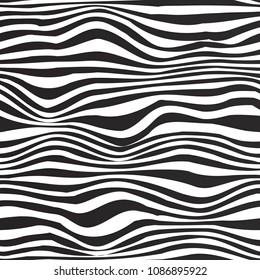 Black and white colors. Zebra Stripes Seamless Pattern. Zebra print, animal skin, tiger stripes, line background, fabric. Amazing hand drawn vector illustration. Poster, banner. Black and white