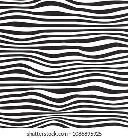 Black and white colors. Zebra Stripes Seamless Pattern. Zebra print, animal skin, tiger stripes, line background, fabric. Amazing hand drawn vector illustration. Poster, banner. Black and white