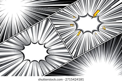 Pano de fundo da página de cena abstrata em quadrinhos em preto e branco.