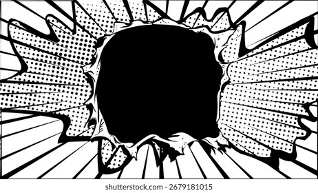 Fondo de cómic blanco y negro