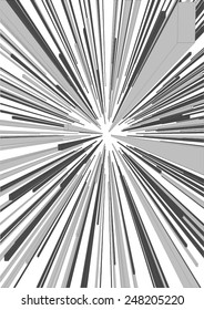Black and White comic book style Blast or speed lines