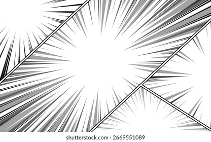 Modelo de plano de fundo de painel de quadrinhos preto e branco com efeito de meio-tom.