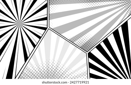 black and white comic page background template cartoon style	