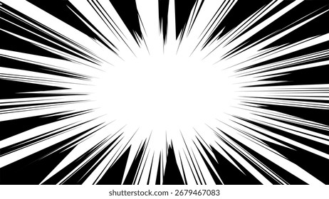 Fondo de zoom cómico en blanco y negro