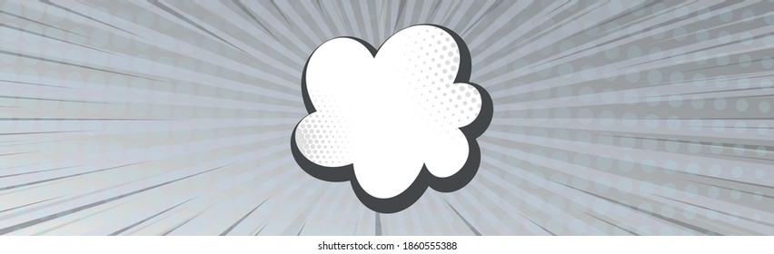 Black and White Comic Zoom with Lines and Dots - Vector illustration