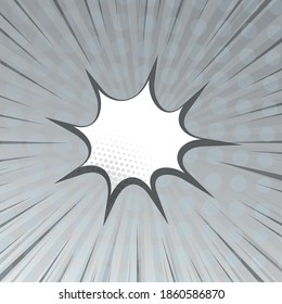 Black and White Comic Zoom with Lines and Dots - Vector illustration