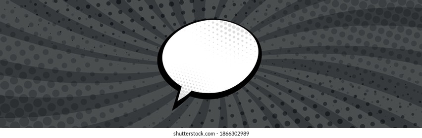 Black and White Comic Zoom with Lines and Dots - Vector illustration