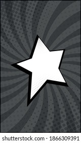 Black and White Comic Zoom with Lines and Dots - Vector illustration