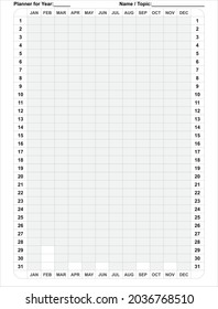 Black and White Common Vertical Planner can be used for any year and any where in the world and can be print vector file in any size as per requirement