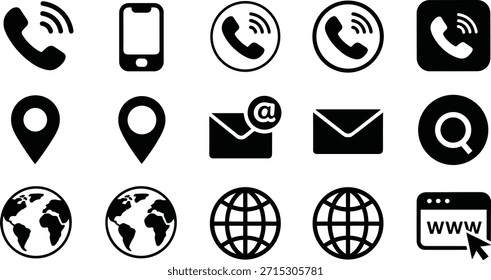 Teléfono conjunto de comunicación y tecnología en blanco y negro