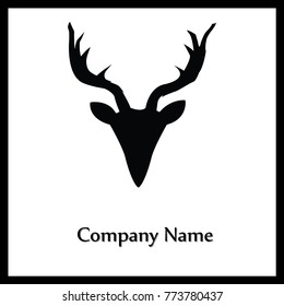 Black and white Company logo, reindeer logo