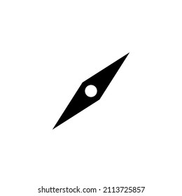 Black and white compass arrow icon