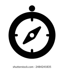 Black and white compass icon illustration. Vector illustration