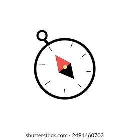 
Una ilustración de Vector de brújula en blanco y negro