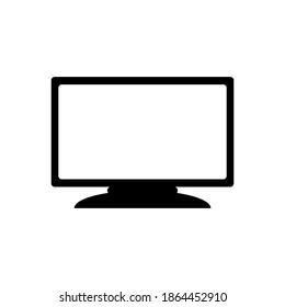 black and white computer icon. vector