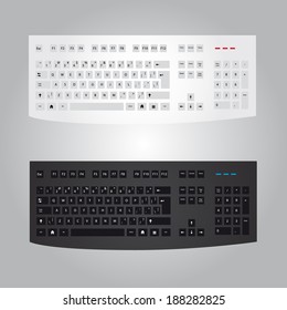 black and white computer keyboard eps10