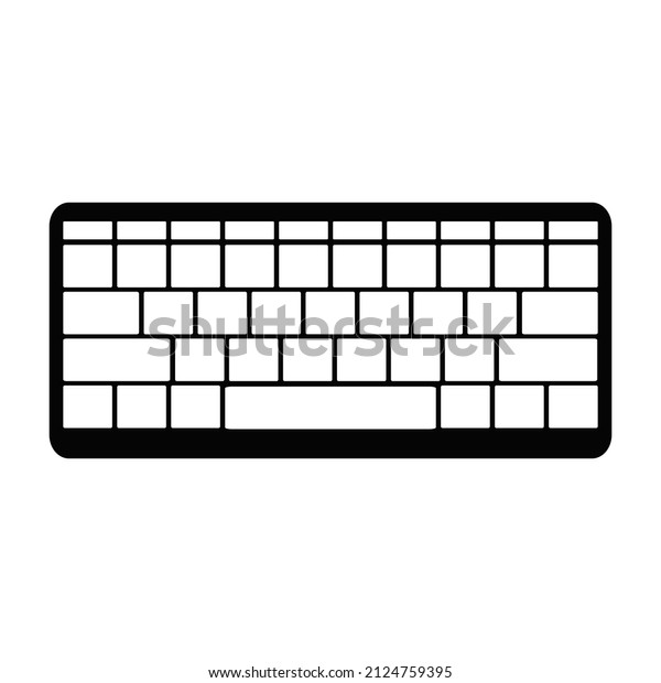 Black White Computer Keyboard Isolated Icon Stock Vector (Royalty Free ...