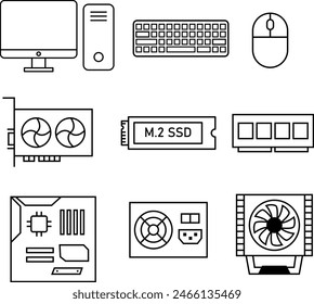 Black and White computer things icon