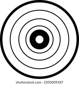 Black and white concentric circles forming a vinyl record symbol.