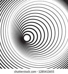 Black and white concentric line circle background. Wash and storm concept or simple vector illustration of ripple effect