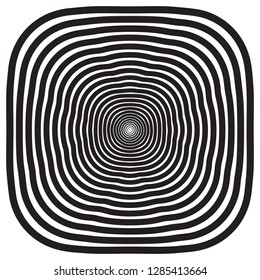 Black and white concentric line circle background. Wash and storm concept or simple vector illustration of ripple effect