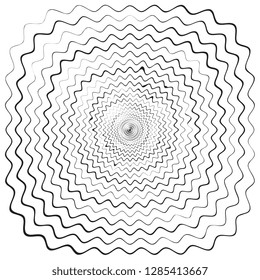 Black and white concentric line circle background. Wash and storm concept or simple vector illustration of ripple effect
